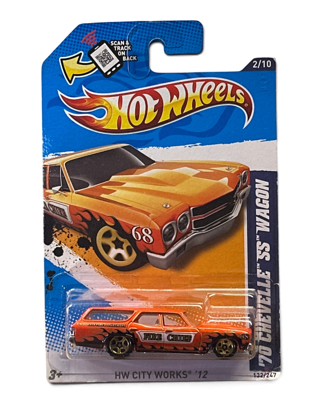 Hot Wheels '70 Chevelle SS Wagon (Orange Fire Chief) - HW City Works 12 - 2/10 ~ 132/247