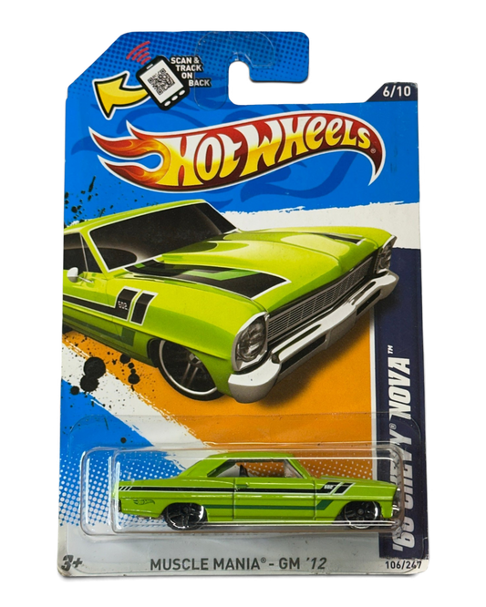 Hot Wheels '66 Chevy Nova, Muscle Mania - GM '12 6/10 [Green] 106/247