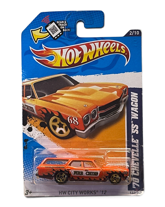 Hot Wheels '70 Chevelle SS Wagon (Orange Fire Chief) - HW City Works 12 - 2/10 ~ 132/247