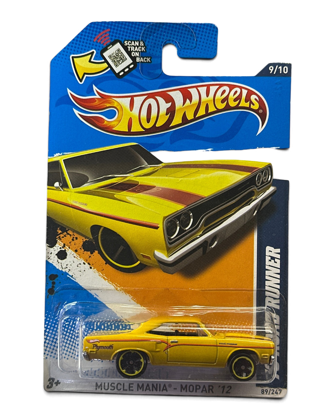 Hot Wheels Muscle Mania Mopar 12 Yellow 70 Road Runner Toy Car 89/247