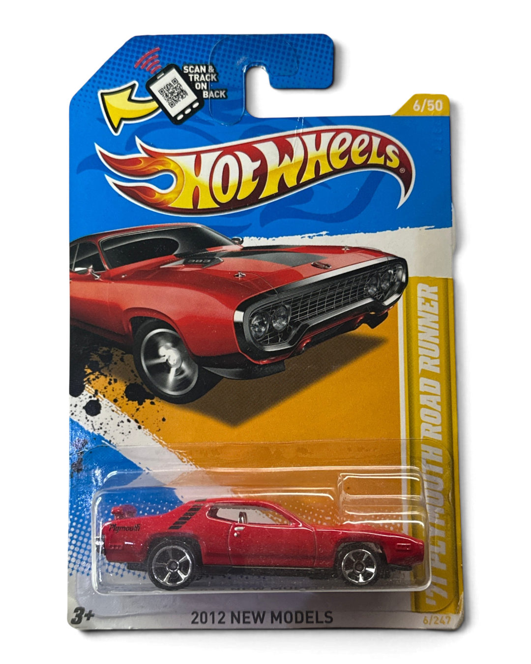Hot Wheels 2012 New Models 6/50 Red 71 Plymouth Road Runner Car 6/247