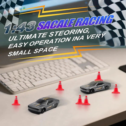 4WD RC Drift Racing Car - 1/43 Mini High-Speed Electric Car with Gyroscope, Realistic Lights, Remote Control Toy for Kids & Adults