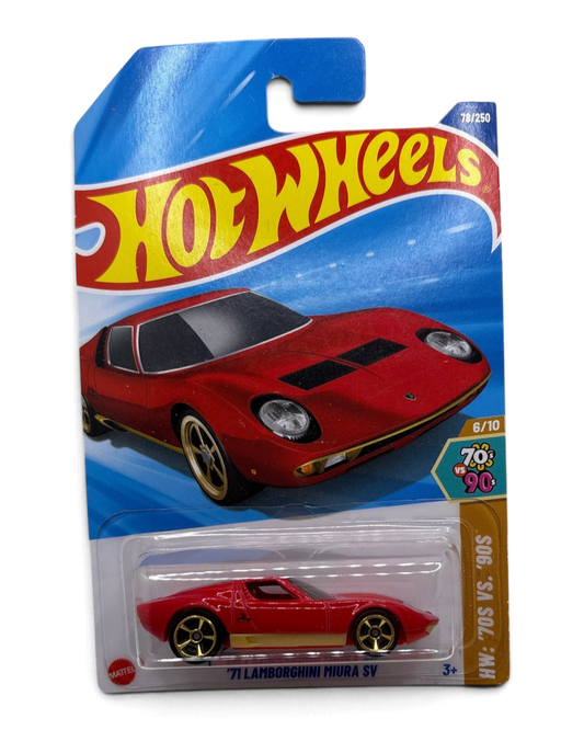 Hot Wheels 71 Lamborghini Miura SV Diecast red