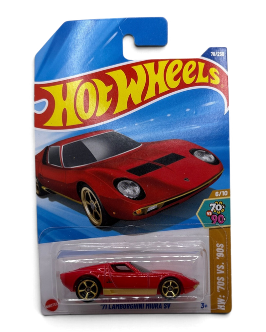 Hot Wheels 71 Lamborghini Miura SV Diecast red